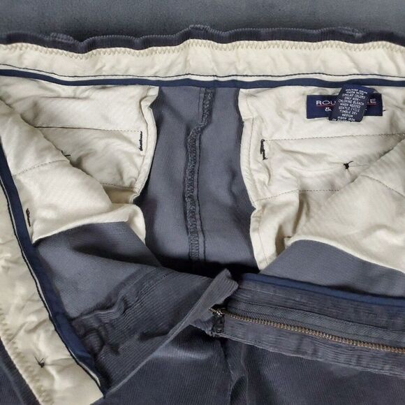 Roundtree & Yorke Corduroy Pants Mens Size 32x30 Stewart Classic Fit Dark Gray - Picture 6 of 14